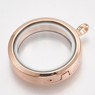 Alloy Magnetic Locket Pendants PALLOY-T052-22RG-1