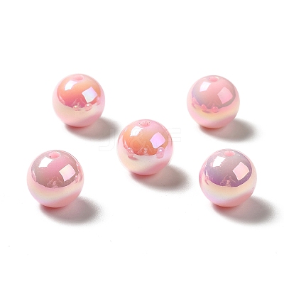 UV Plating Rainbow Iridescent Acrylic Beads PACR-D070-01D-1