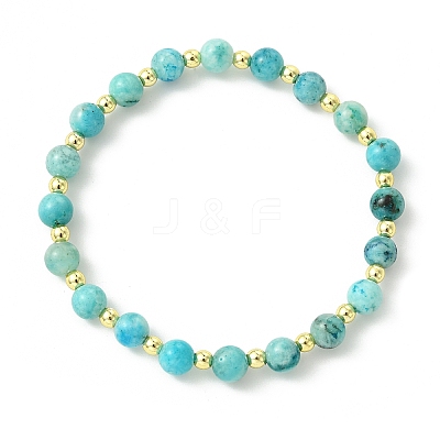 Natural Gemstone Hemimorphite & Non-magnetic Synthetic Hematite Beads Stretch Bracelets for Women Men BJEW-JB13679-1
