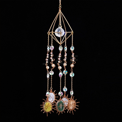 Glass Teardrop Hanging Ornaments PW-WG70020-01-1