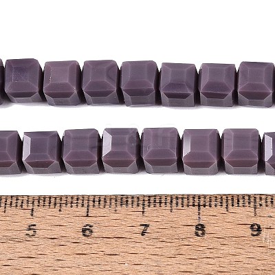 Opaque Glass Beads Strands GLAA-R041-8x8mm-C06-1