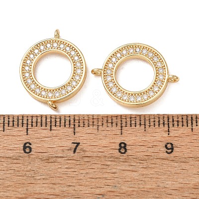 Brass Micro Pave Clear Cubic Zirconia Connector Charms CU-CBA4579-11G-1