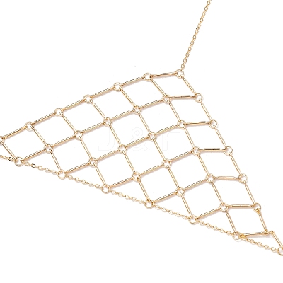 304 Stainless Steel Bar Link Triangle Mesh Toe Ring Anklets for Women AJEW-AN00664-1