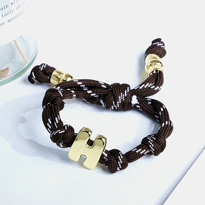 Letter H Cotton Cord Braided Knot Bracelets FS-WG79C27-08-1