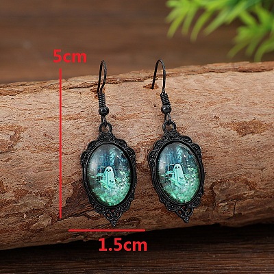 Zinc Alloy Glass Dangle Earrings FS-WG599E5-02-1
