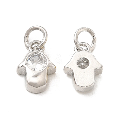 Brass Micro Pave Cubic Zirconia Charms KK-E068-VB233-1