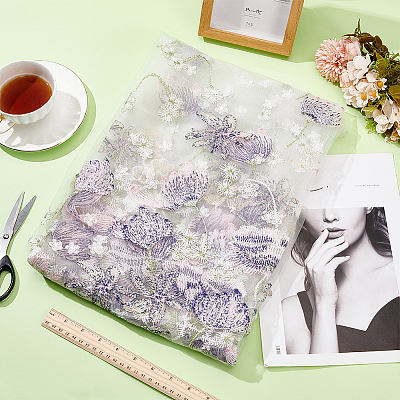 3D Flower Organgza Polyester Embroidery Ornament Accessories DIY-WH0632-47A-1