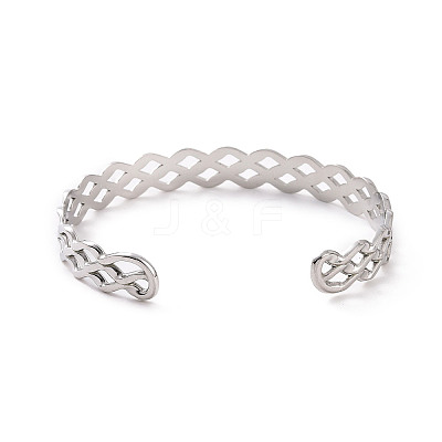 Non-Tarnish 304 Stainless Steel Cuff Bangles BJEW-M234-01P-1