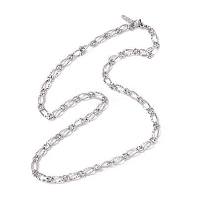 5MM 304 Stainless Steel Figaro Chain Necklaces for Women NJEW-JN05629-1