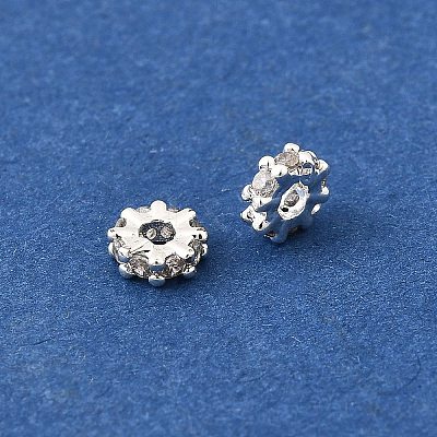 Brass Micro Pave Clear Cubic Zirconia Beads KK-K300-02A-S-1