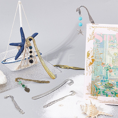 12Pcs 6 Style Alloy Bookmark Findings FIND-SC0003-51-1