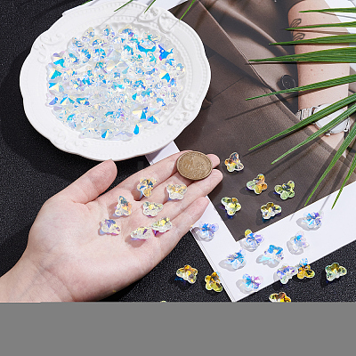 100Pcs Glass Charms GLAA-SP0001-66-1
