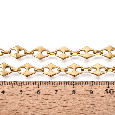 304 Stainless Steel Rhombus Link Chains CHS-Q009-01G-1