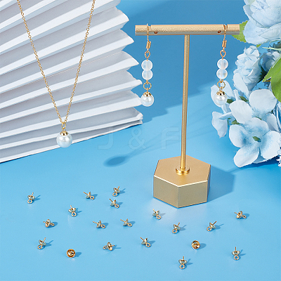 80Pcs 201 Stainless Steel Cup Pearl Peg Bails Pin Pendants STAS-UN0054-52-1