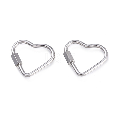 Tarnish Resistant 304 Stainless Steel Screw Carabiner Lock Charms X-STAS-K192-03P-1