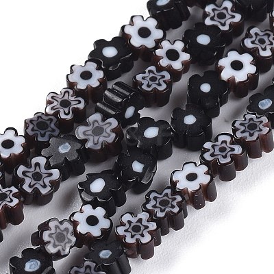 Handmade Millefiori Glass Bead Strands X-LAMP-J035-4mm-01-1