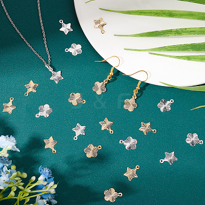 80Pcs 4 Style Brass Charms KK-FH0002-96-1