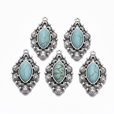 Tibetan Style Alloy Pendants PALLOY-R113-010-RS-1