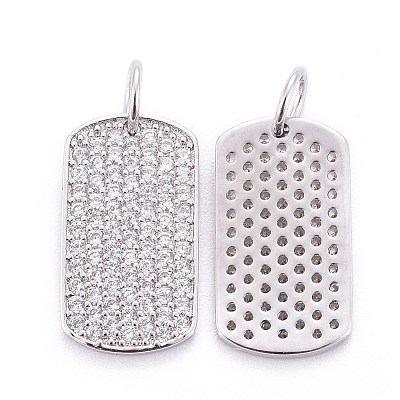 Brass Micro Pave Cubic Zirconia Pendants ZIRC-L070-42P-1