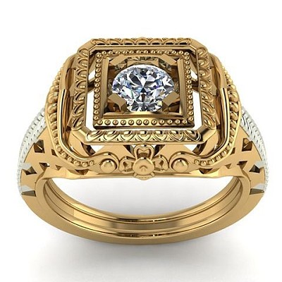 Square Alloy with Crystal Rhinestone Finger Rings FS-WG4A2D8-27-1