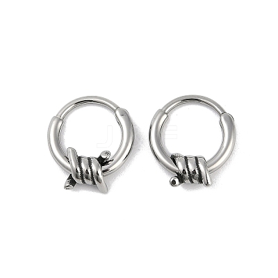 Knot 316 Surgical Stainless Steel Hoop Earrings EJEW-G416-30AS-1