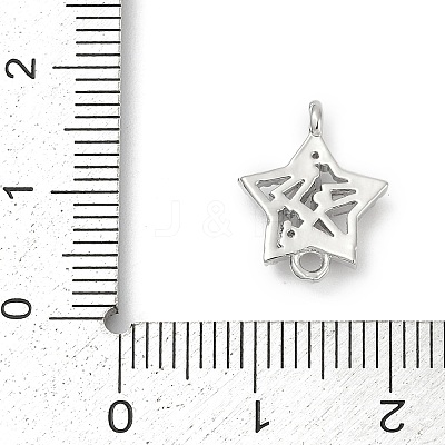 Brass Clear Cubic Zirconia Connector Charms LS-KK-Z094-03P-02-1