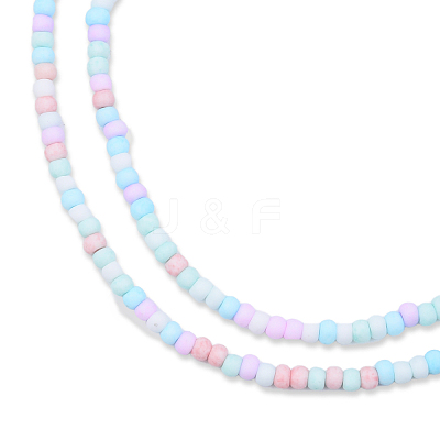 Opaque Spray Painted Glass Bead Strands GLAA-N047-07-03-1