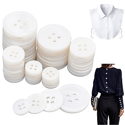 120Pcs 4 Style 4-Hole Natural Shell Buttons FIND-GA0003-28B-1
