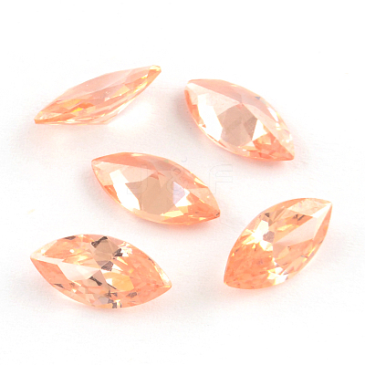 Horse Eye Shaped Cubic Zirconia Pointed Back Cabochons ZIRC-R009-8x4-06-1