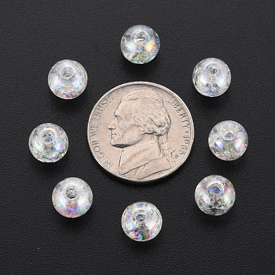 Transparent Crackle Acrylic Beads MACR-S373-66-L06-1