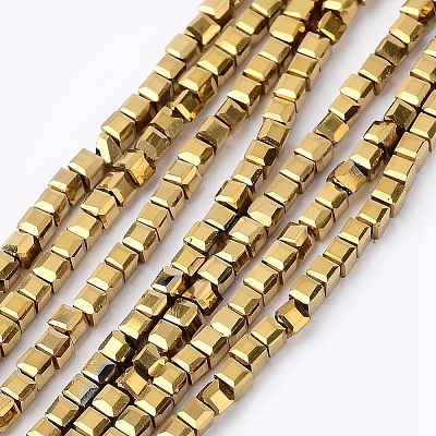 Electroplate Crystal Glass Faceted Cube Beads Strands X-EGLA-F013-A02-1