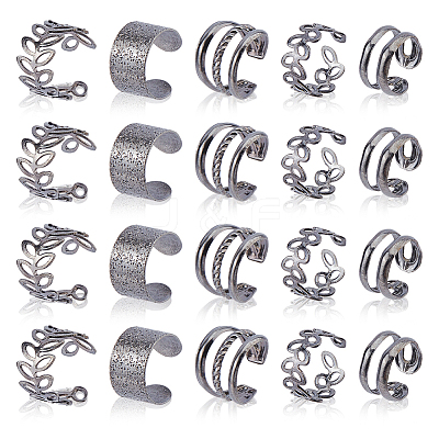 16 Bags Alloy C-Shaped Cuff Earrings for Unisex EJEW-DC0001-49B-1