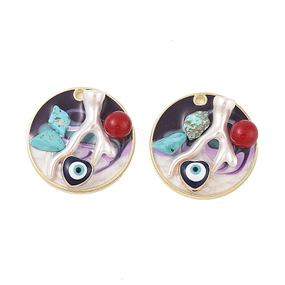 Rack Plating Alloy Enamel Pendants FIND-Z062-01G-05-1