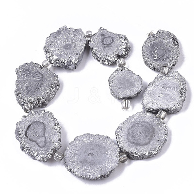 Electroplated Natural Quartz Beads Strands G-R461-04F-1