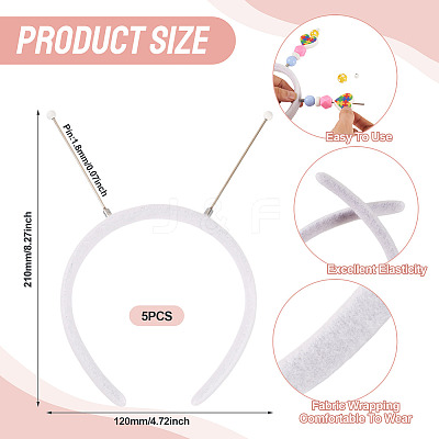 Cloth and Plastic Hair Bands OHAR-TAC0020-01G-1