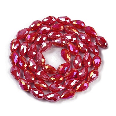 Opaque Solid Color Electroplate Glass Beads Strands EGLA-N013-P10mm-B07-1