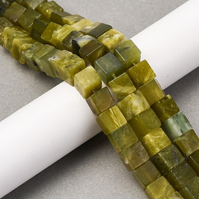 Natural Xiuyan Jade Beads Strands G-B155-C04-8x8mm-1