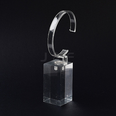 3Pcs 3 Sizes C Shaped Organic Glass Single Bracelet Display Stands Set BDIS-Q027-01-1