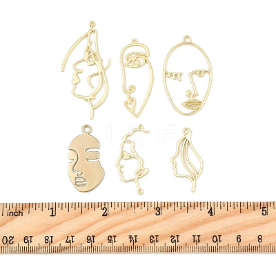 24Pcs 6 Styles Alloy Open Back Bezel Pendants FIND-FS0003-36-1