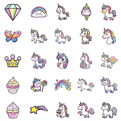 50Pcs Cartoon Unicorn Paper Sticker STIC-C012-03-1