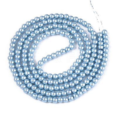 Baking Paint Pearlized Glass Pearl Round Bead Strands HY-Q003-4mm-24-A-1