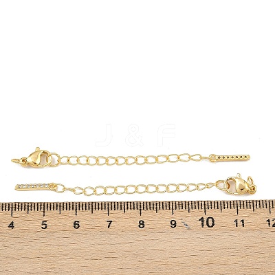 Brass Micro Pave Cubic Zirconia Ends with Chain KK-H480-53G-1