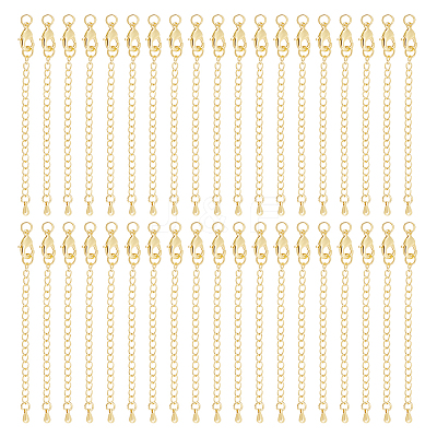 24 Sets Long-Lasting Plated Brass Chain Extender KK-UN0002-51-1