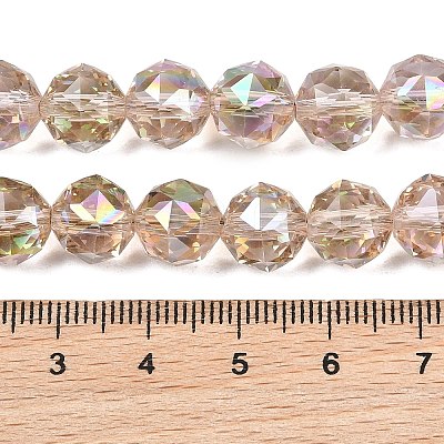 Transparent Electroplate Glass Beads Strands EGLA-N002-34C-B08-1