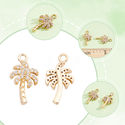 10Pcs Brass Micro Pave Cubic Zirconia Pendants KK-BBC0028-15-1