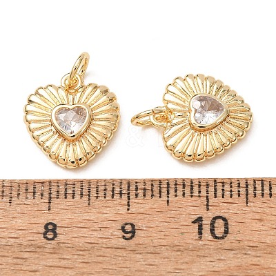 Valentine's Day Brass Pave Cubic Zirconia Charms CU-K002-44G-B-1