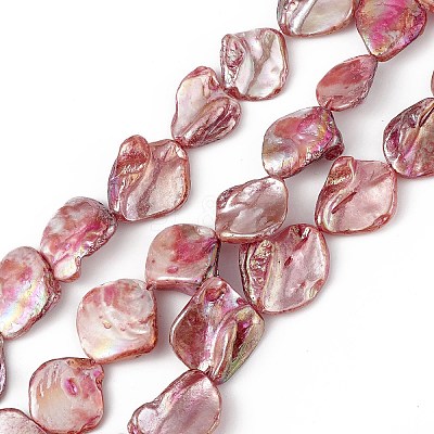 AB Color Plated Natural Freshwater Shell Beads Strands BSHE-G033-03A-1