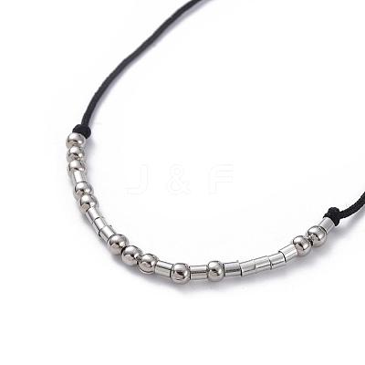 Unisex Adjustable Morse Code Bracelets BJEW-JB04988-04-1