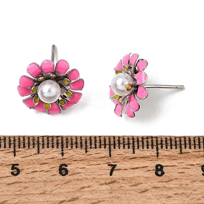 Brass Enamel Stud Earrings KK-CBA8324-27P-03-1