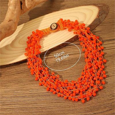 Bohemian Style Glass Bead Multi-layer Necklaces for Daily Wear and Gifting BA8447-2-1